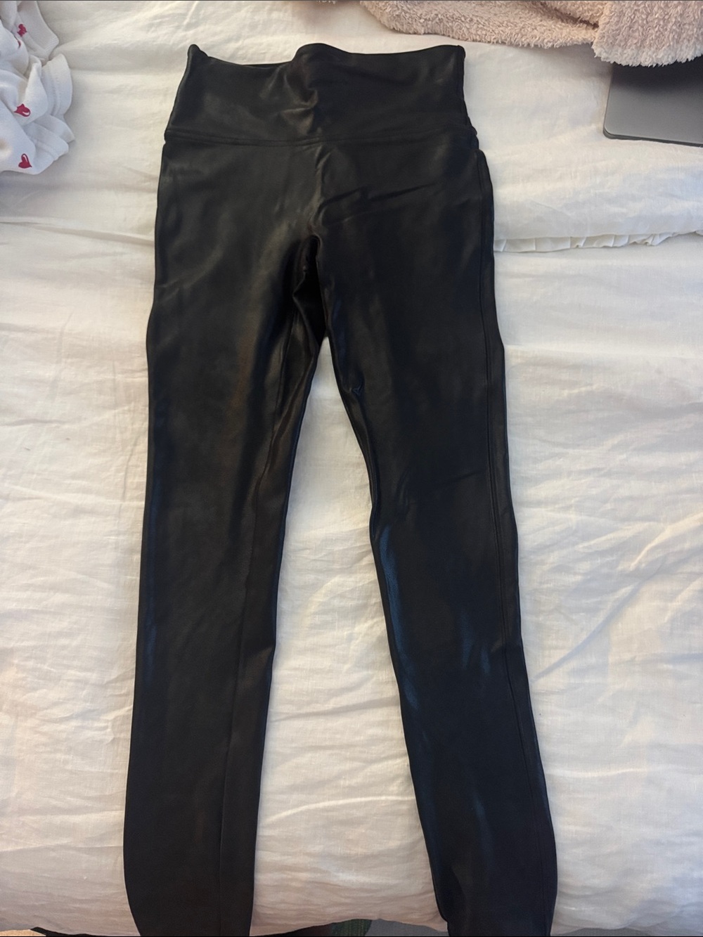 Spanx High-Waist Faux Leather Leggings - Black